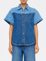 Coralie Denim Shirt  Two Tone Blue