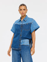 Coralie Denim Shirt  Two Tone Blue
