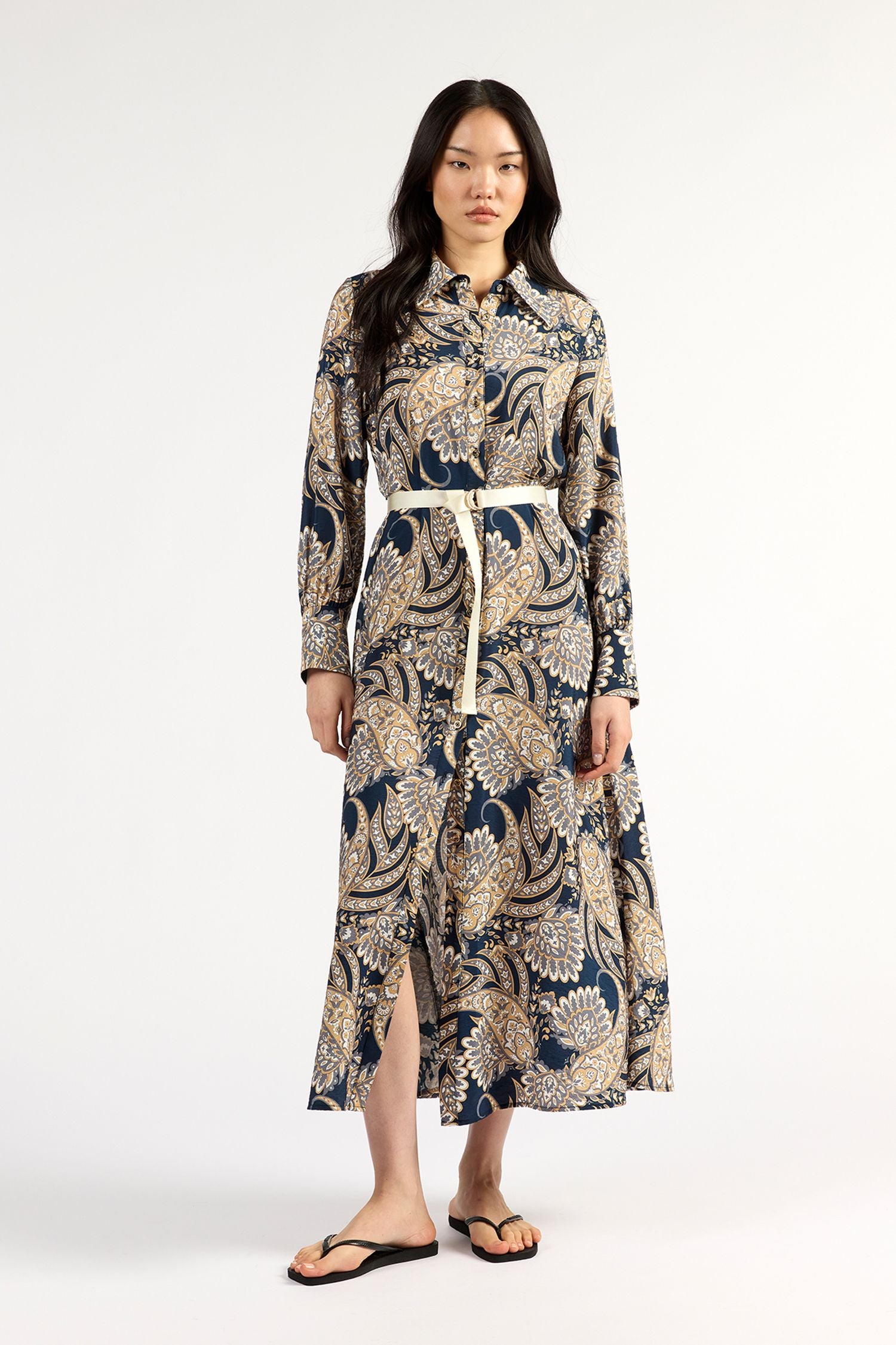 Mala Dress Navy Paisley