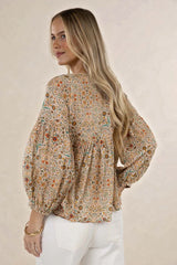 Lara Blouse Almond Print