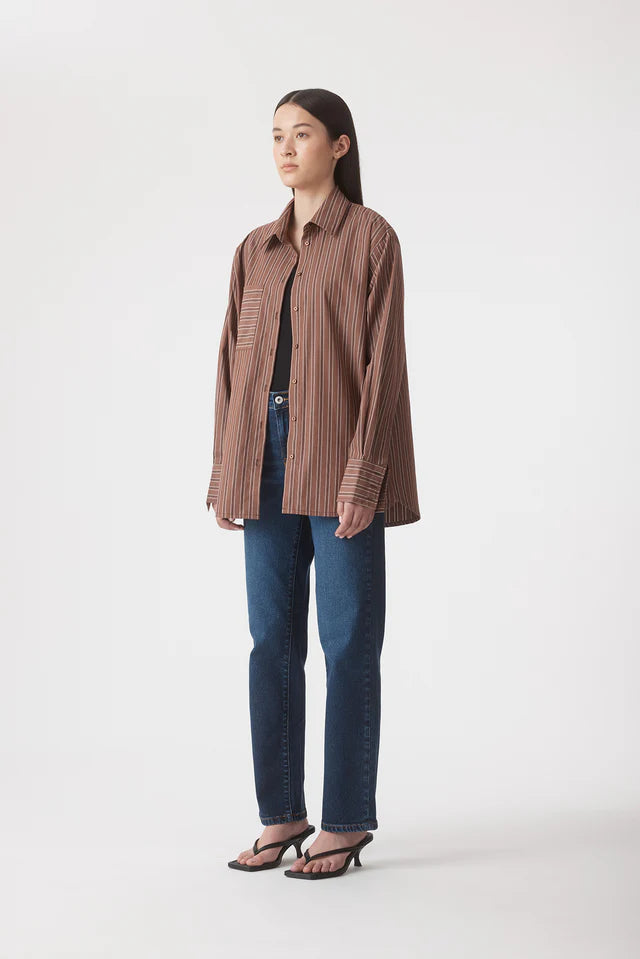 Melody Shirt Chocolate Stripe