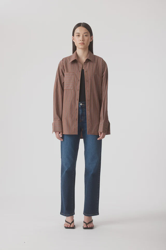 Melody Shirt Chocolate Stripe