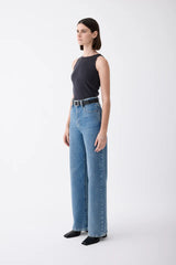 Ellie High Wide Leg Jean Meridian Mid Blue