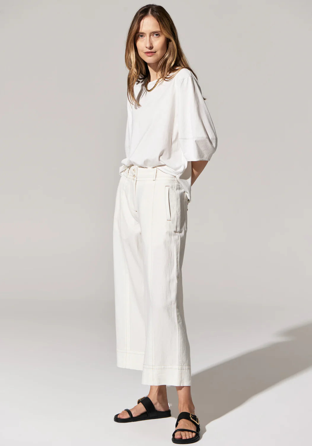 Pol Miley Crop Pant White