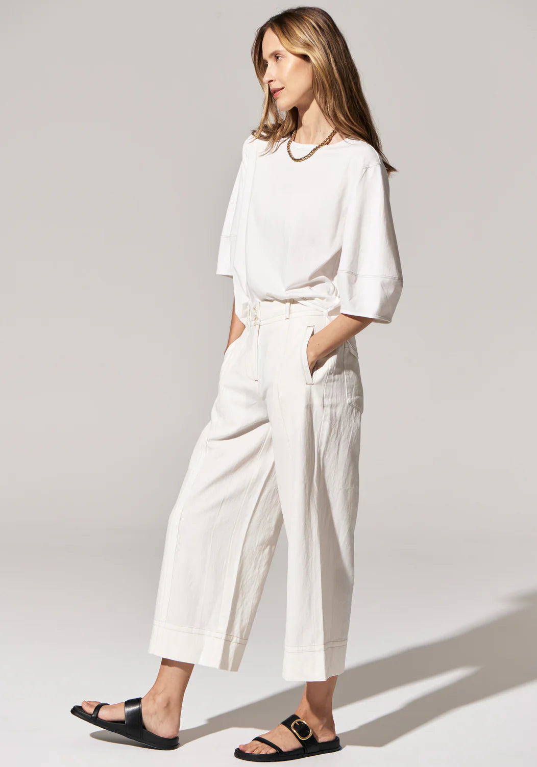 Pol Miley Crop Pant White