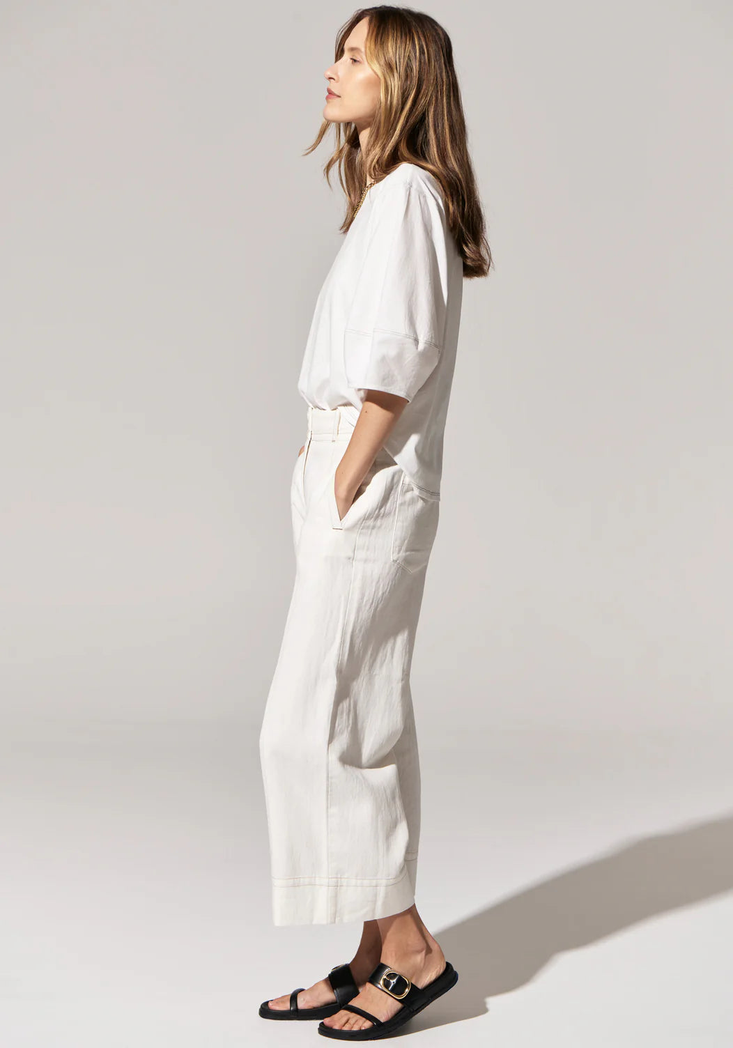 Pol Miley Crop Pant White