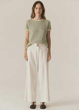 Jules Tee in Green/Ivory