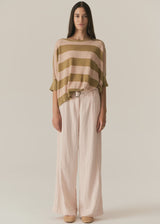 Milton Stripe Knit Khaki Pink