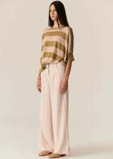 Milton Stripe Knit Khaki Pink