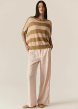 Milton Stripe Knit Khaki Pink