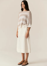 Milton Stripe Knit Pebble