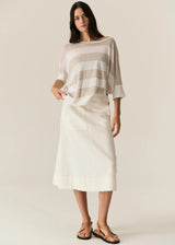 Milton Stripe Knit Pebble