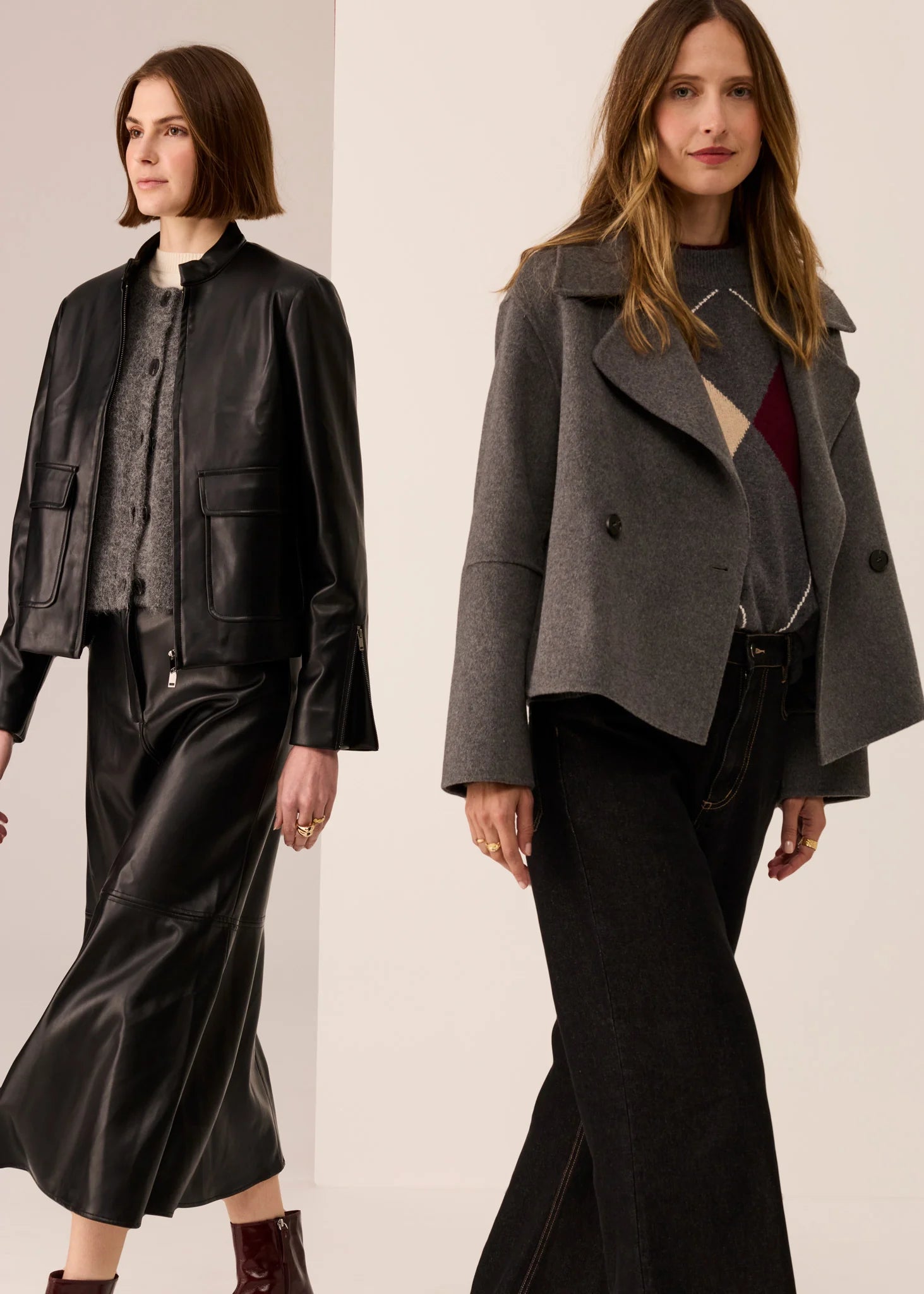 Cohhen Cropped Wool Coat  Charcoal