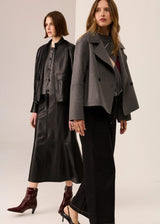 Cohhen Cropped Wool Coat  Charcoal