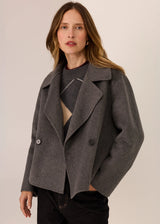 Cohhen Cropped Wool Coat  Charcoal