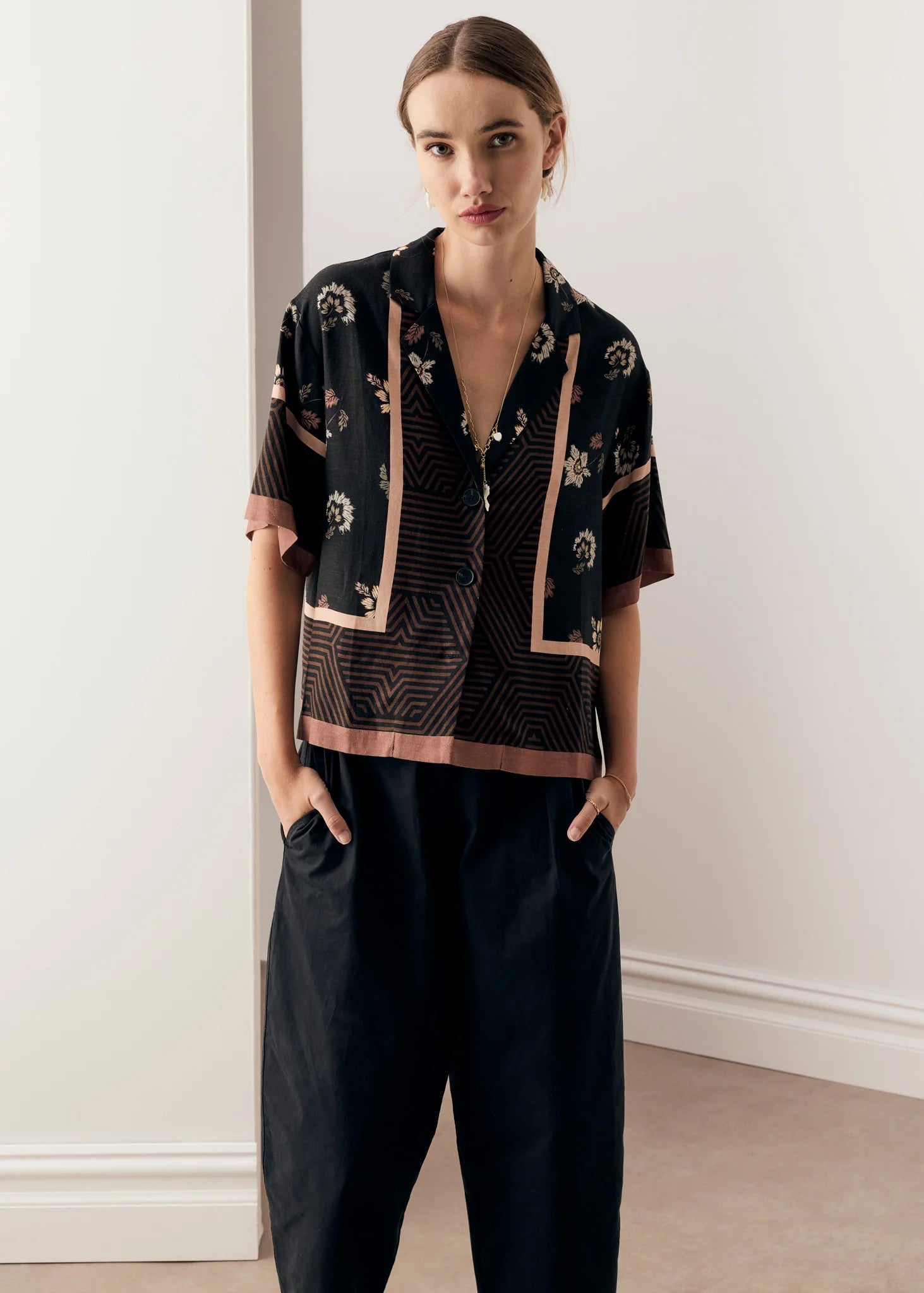 Trellis Shirt Scarf Print