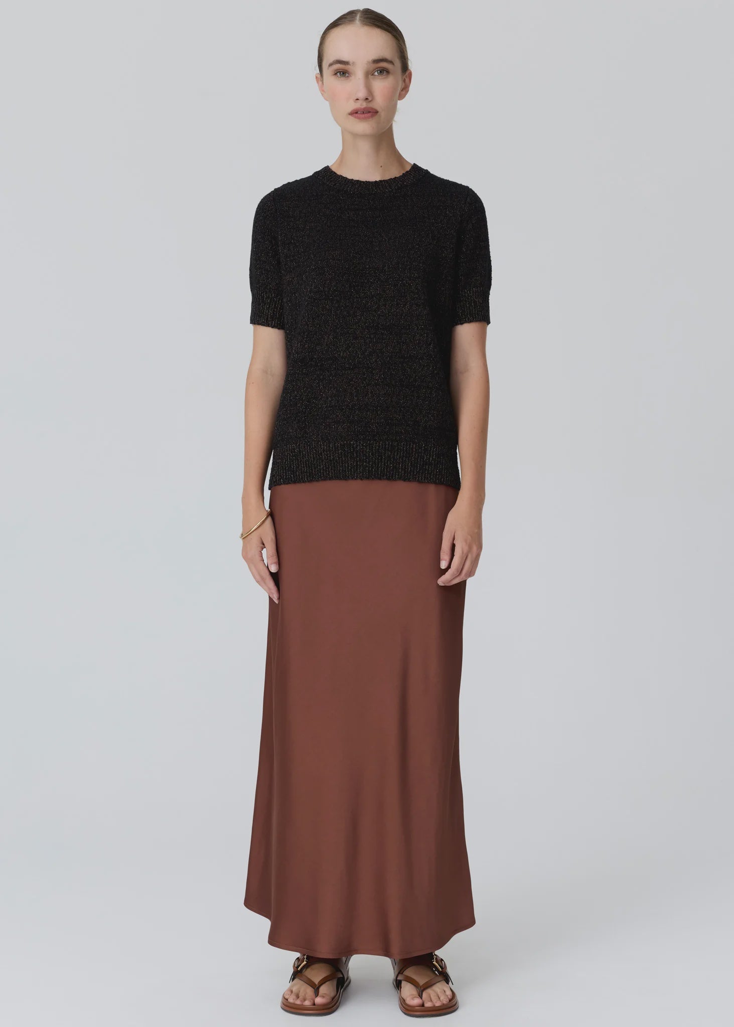 Cedar Lurex Knit Top Black/Copper