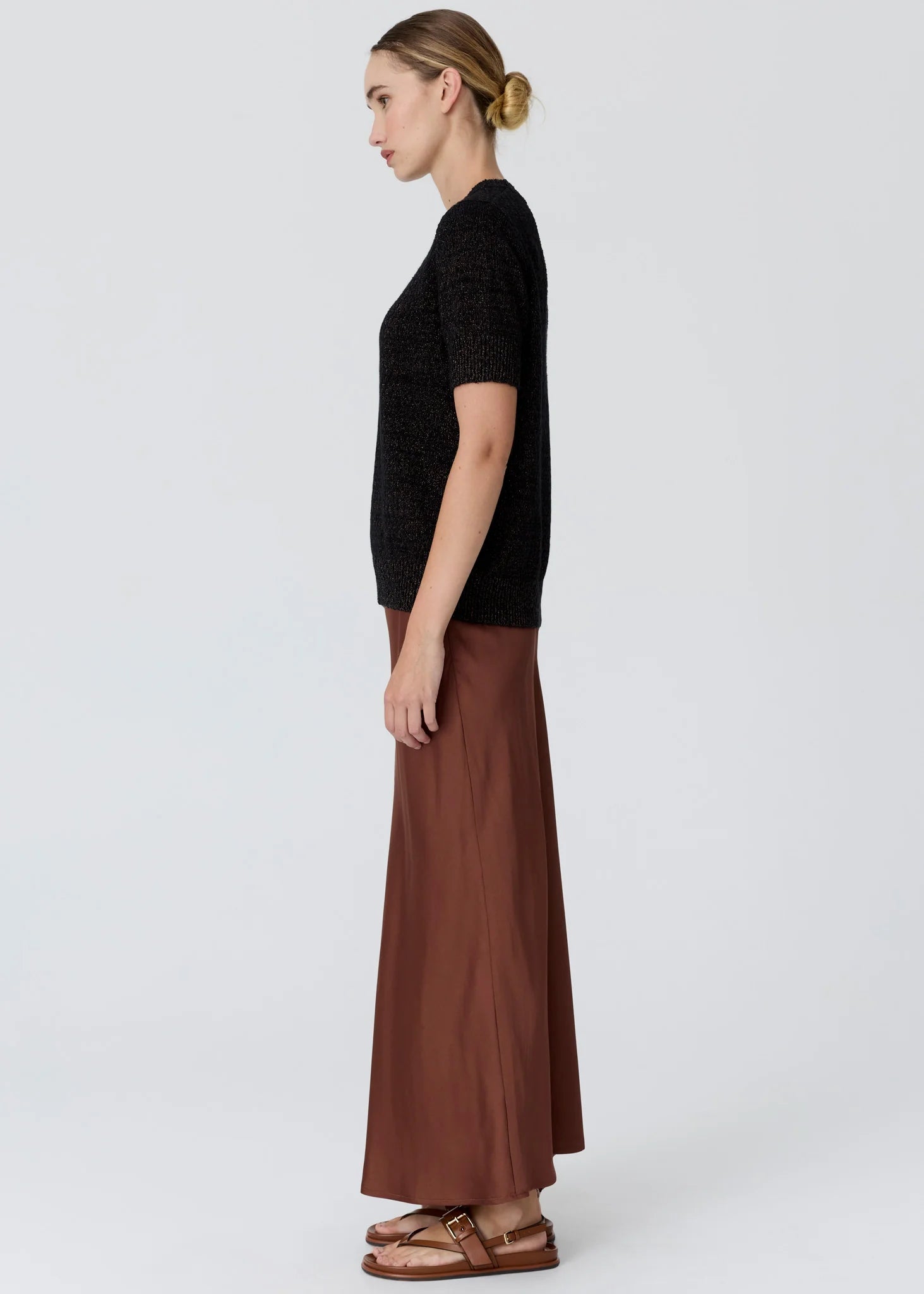 Cedar Lurex Knit Top Black/Copper