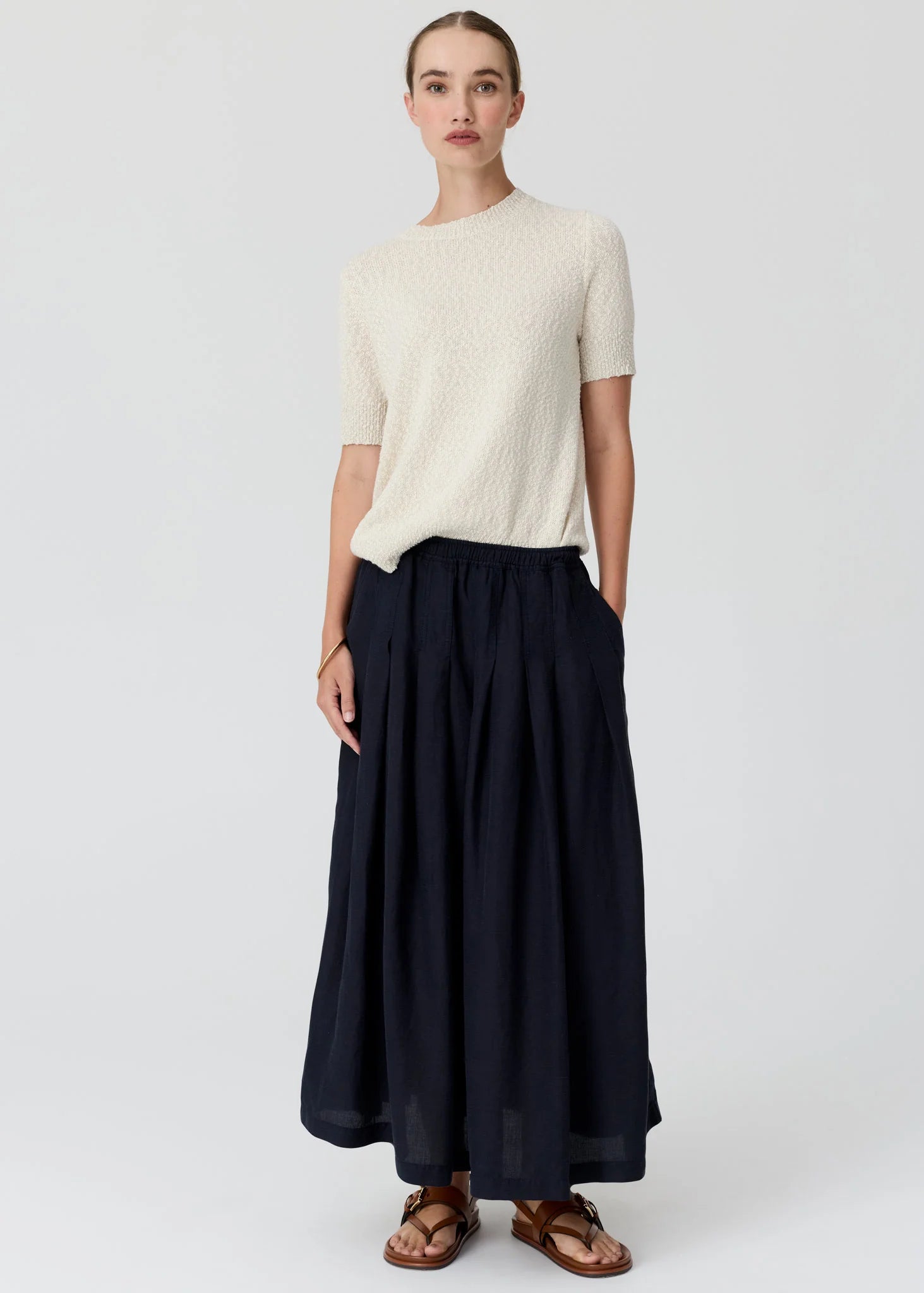 Cedar Lurex Knit Top Chalk/Silver