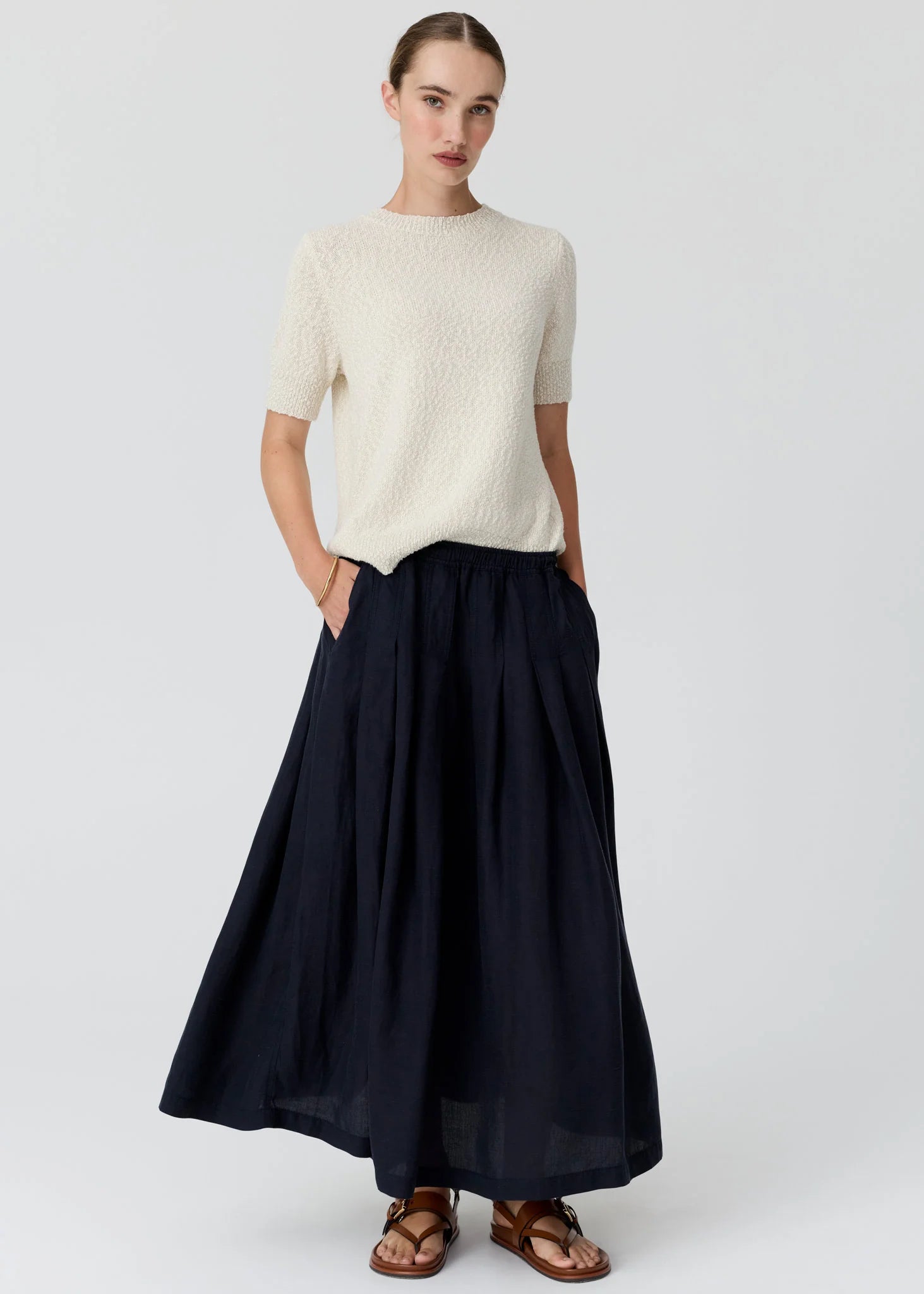 Cedar Lurex Knit Top Chalk/Silver