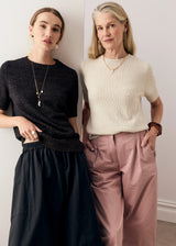 Cedar Lurex Knit Top Black/Copper