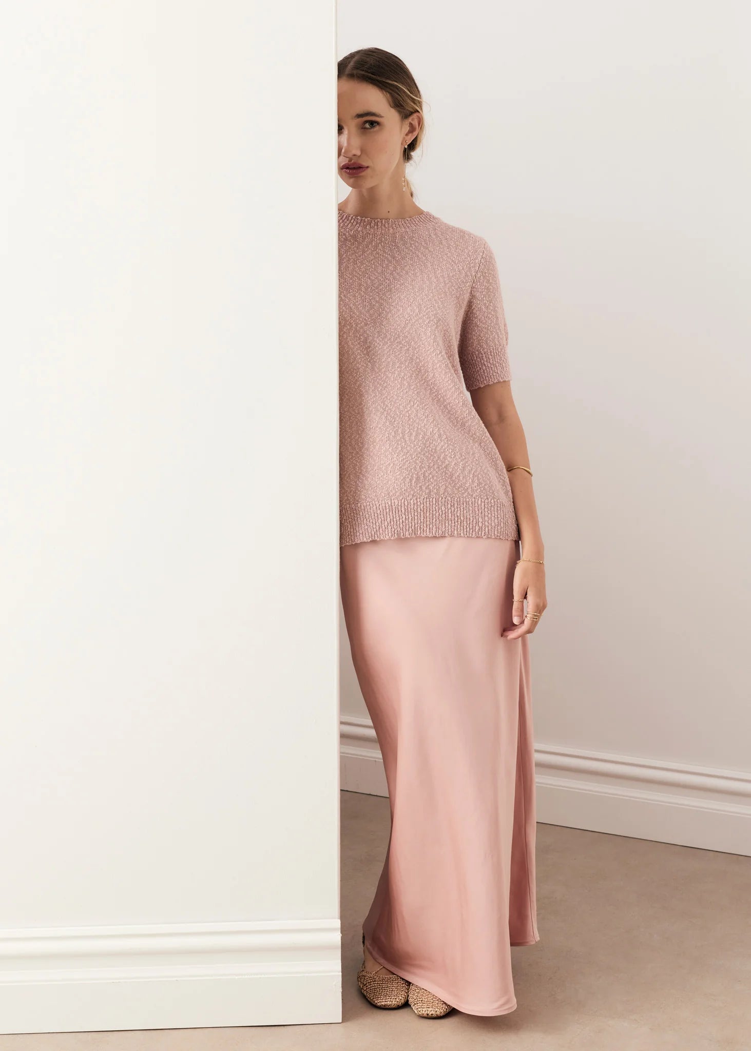 Cedar Lurex Knit Top Pink/Rose
