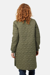 Ilse Jacobsen Art06 Long Quilt Coat in Army