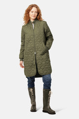 Ilse Jacobsen Art06 Long Quilt Coat in Army