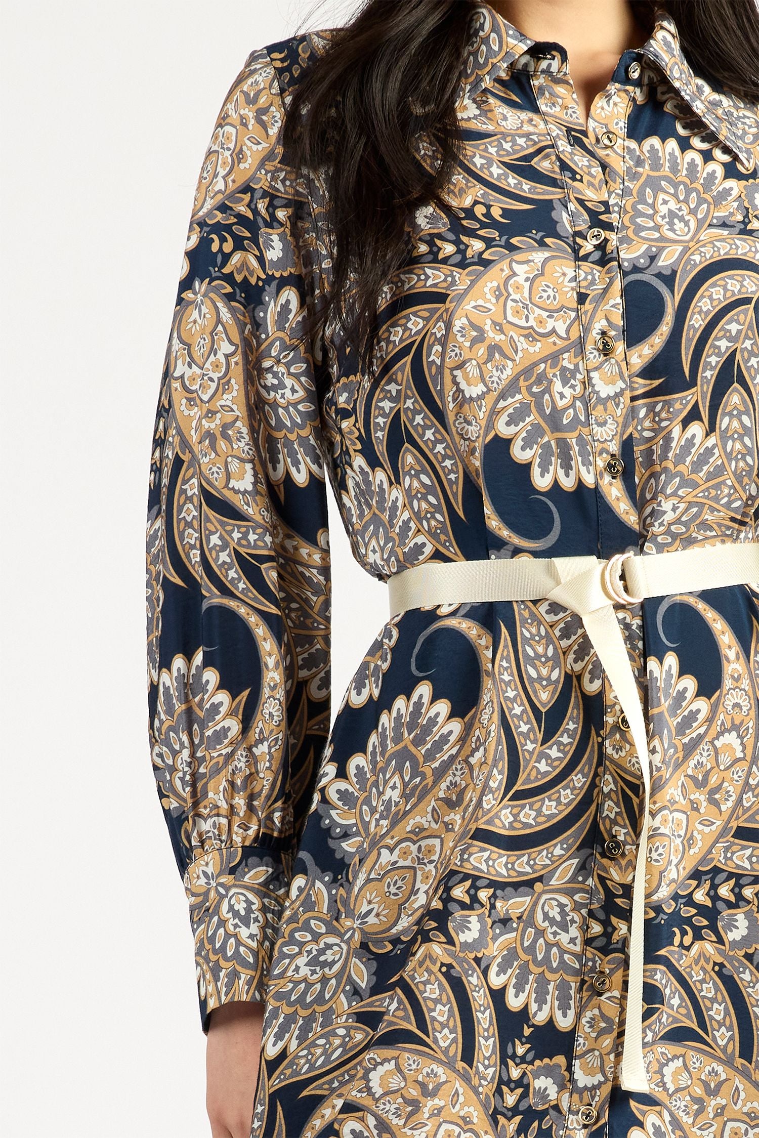 Mala Dress Navy Paisley