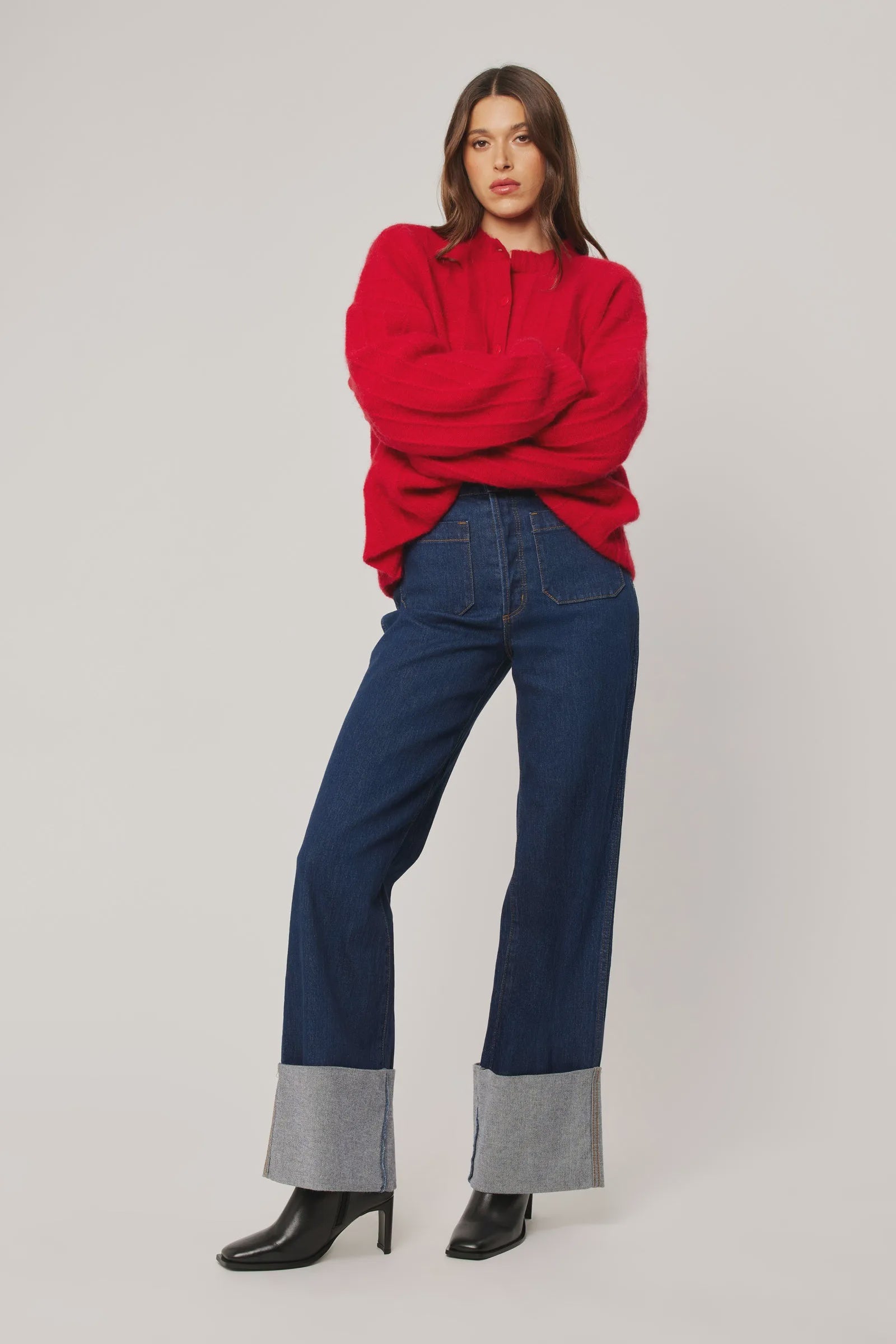 Elodie Cardigan in Crimson