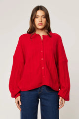 Elodie Cardigan in Crimson