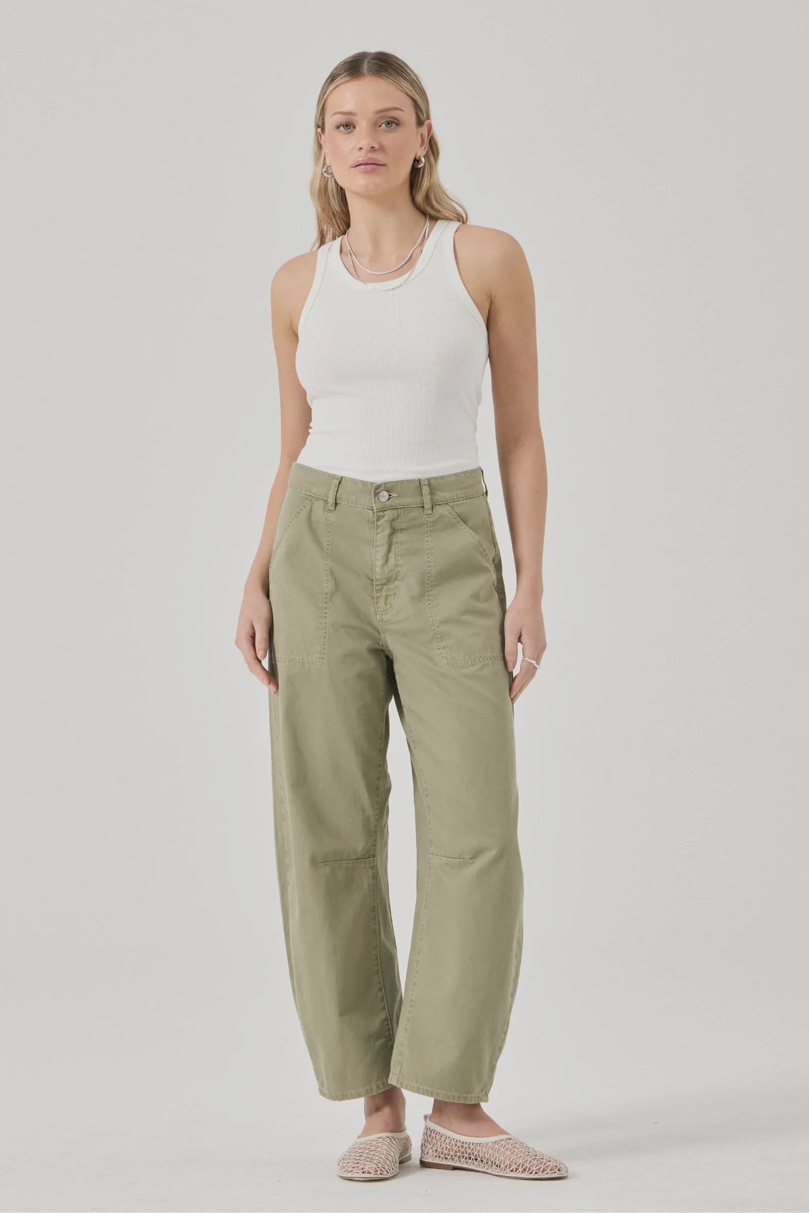Gigi Barrel Drill Summer Olive