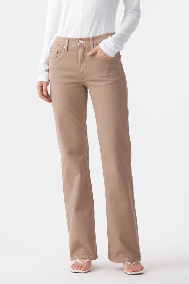 Effie Mid Flare Jean Mushroom