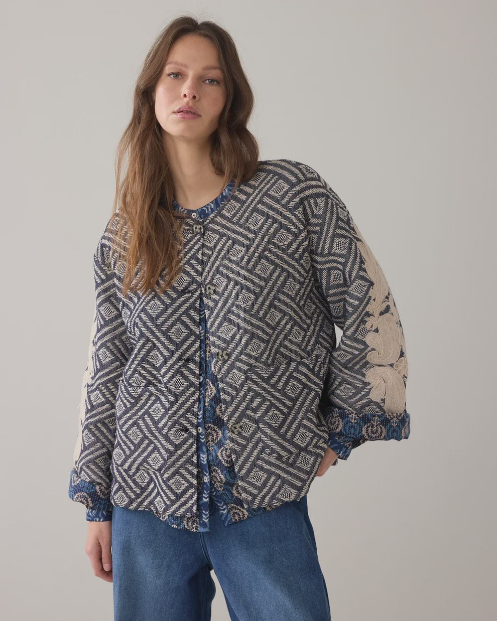 Jaquard Jacket Blue