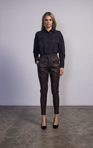 DEA Rundle Leather Pant in Chocolate