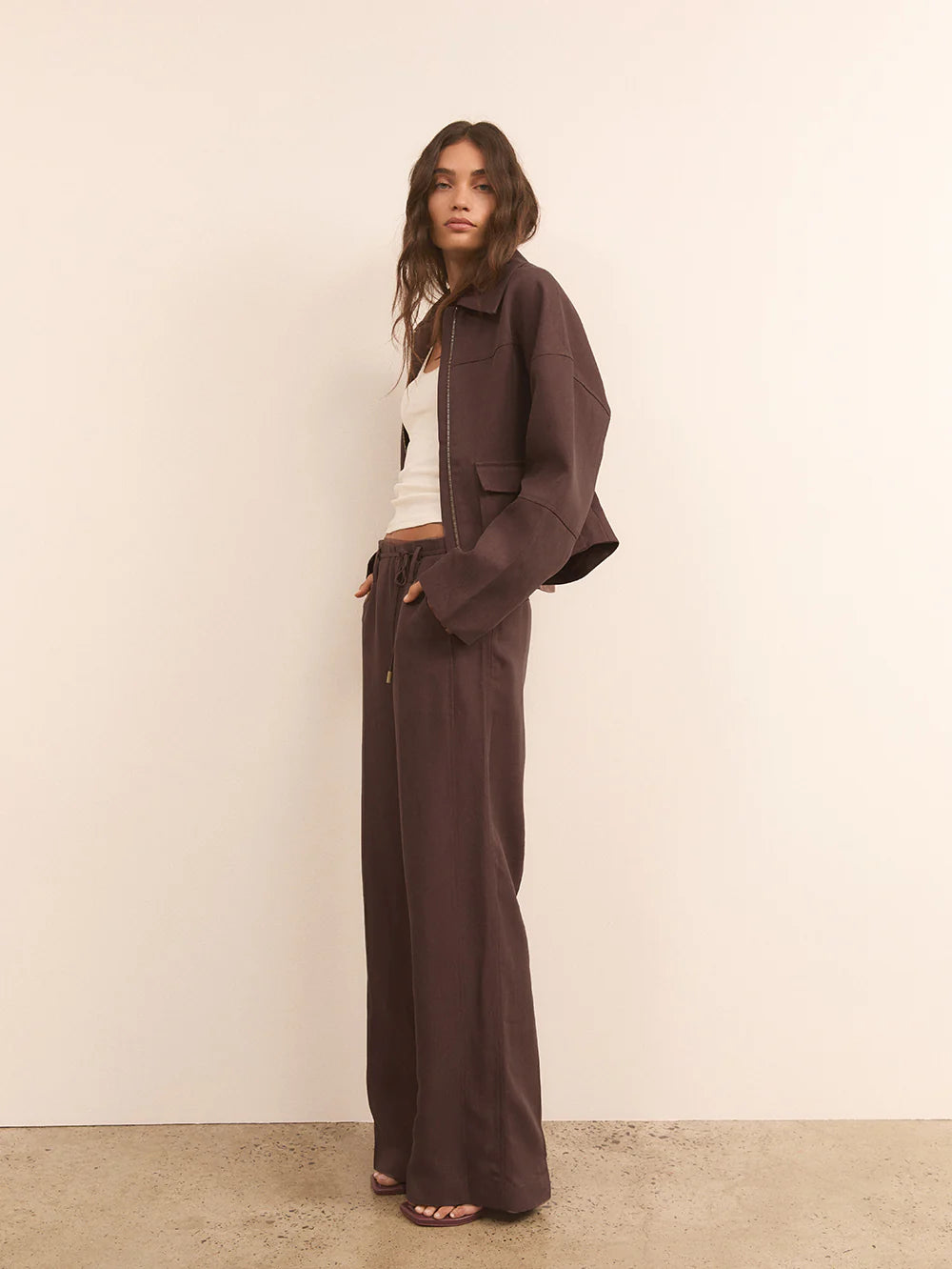 Nyah Wide Leg Pant Plum