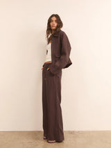 Nyah Wide Leg Pant Plum