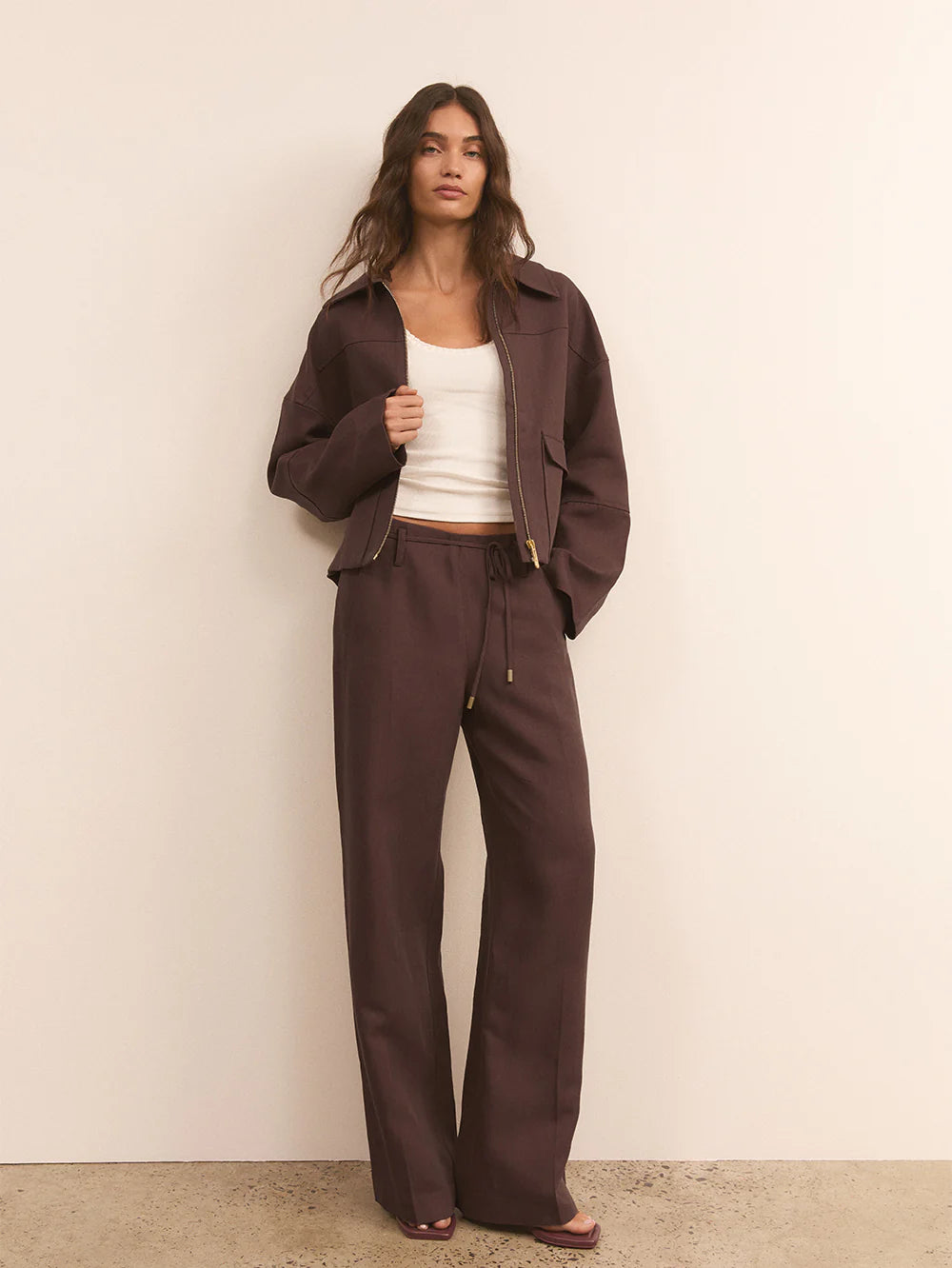 Nyah Wide Leg Pant Plum