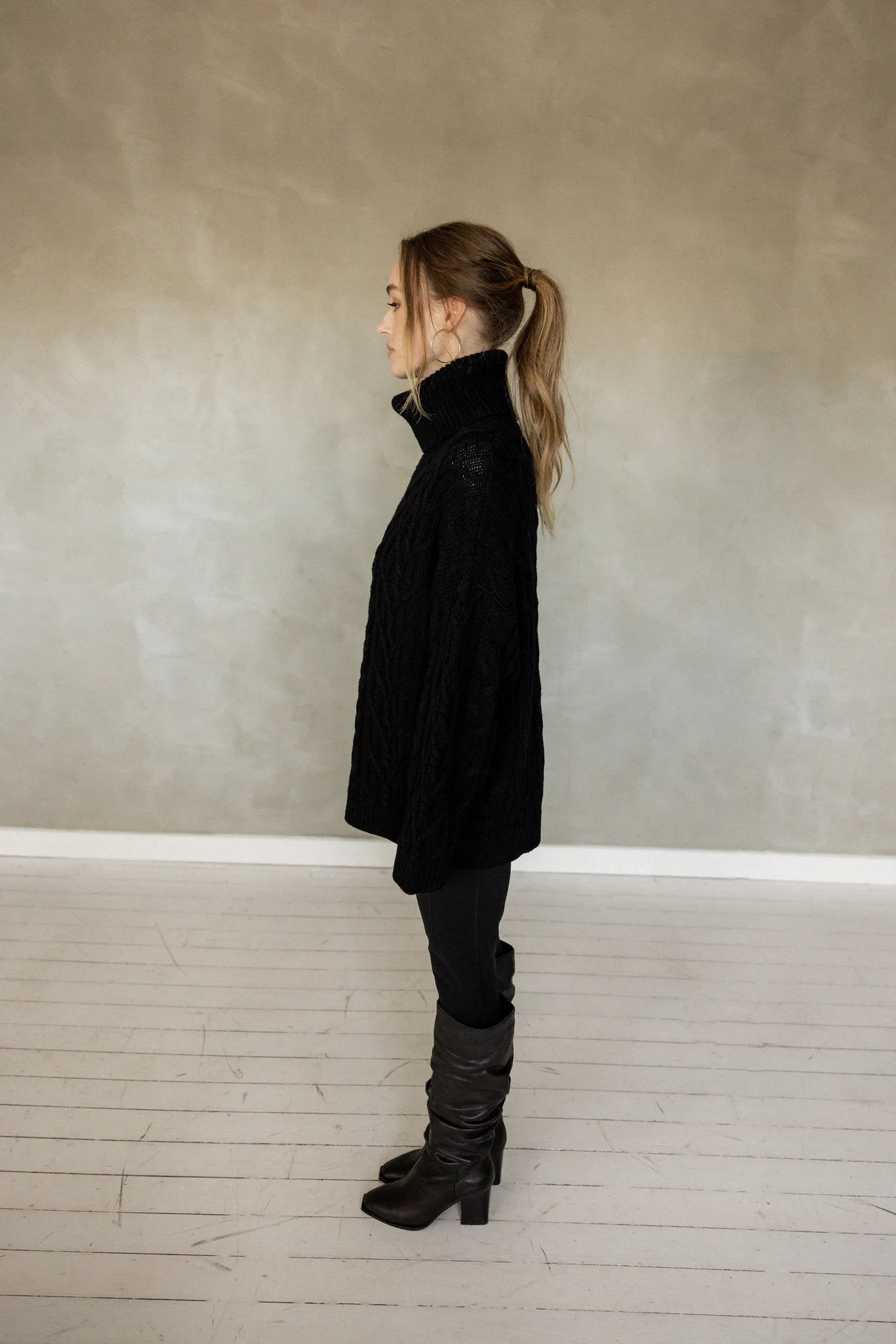 You Saw Me knit Sweater Black