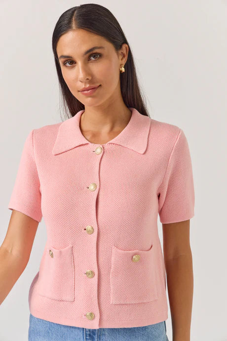 Solar Cardi  Top Tea Rose