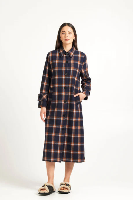 Kamali Coat Navy Check