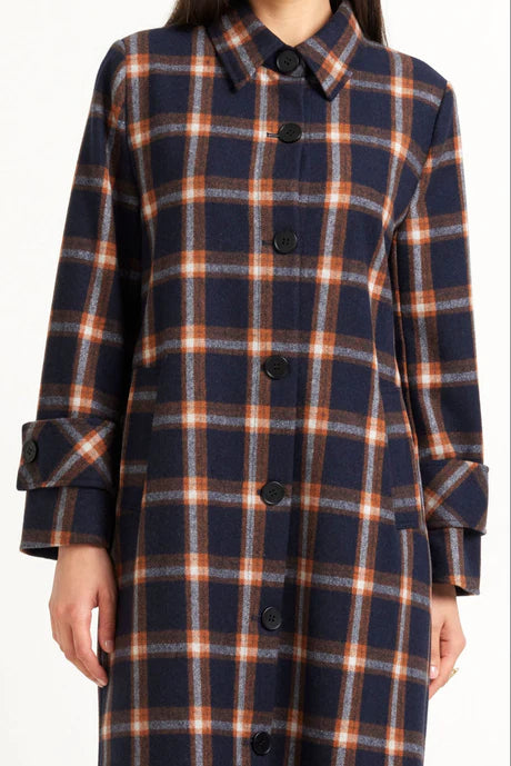 Kamali Coat Navy Check