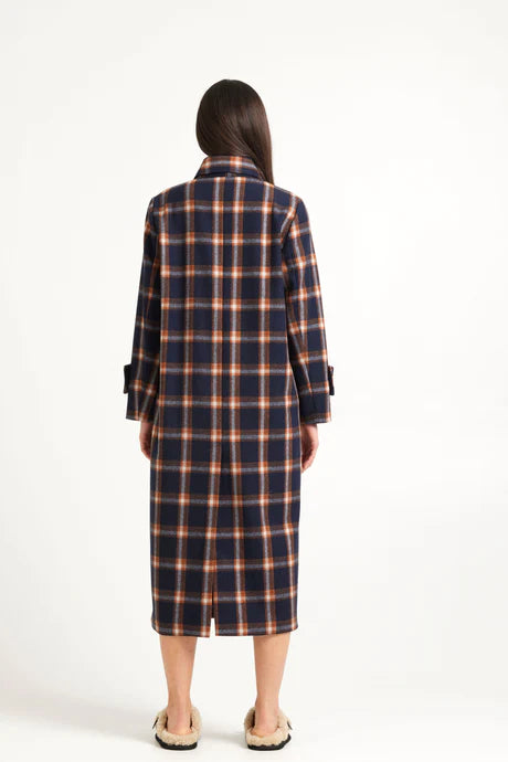 Kamali Coat Navy Check