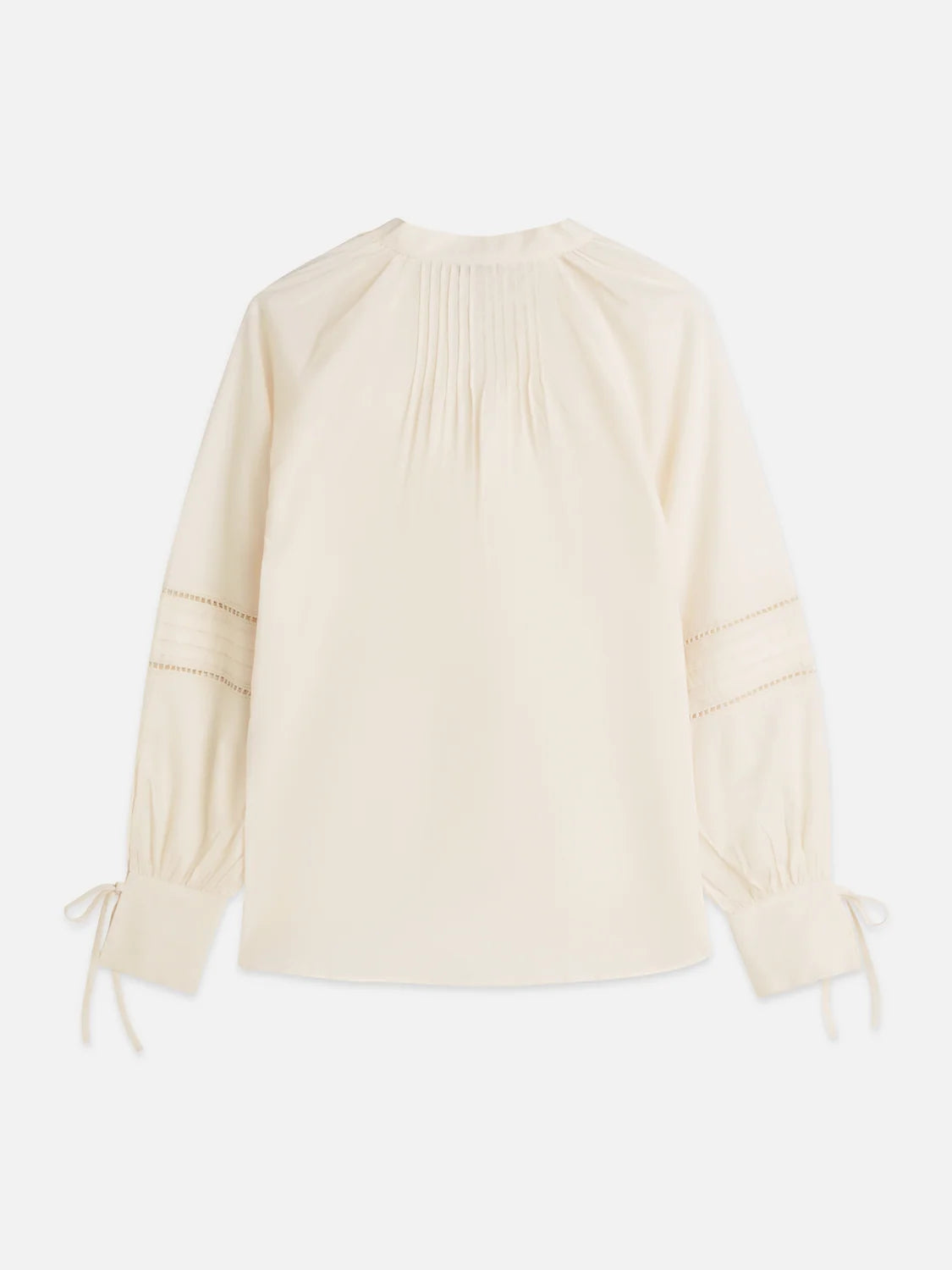 Cotton Voile Blouse with Pleats Eggnog