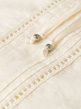 Cotton Voile Blouse with Pleats Eggnog