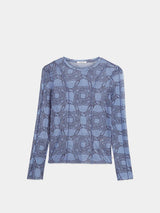Printed Mesh Long Sleeve Tshirt  Horseshoes Infinity