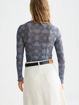 Printed Mesh Long Sleeve Tshirt  Horseshoes Infinity