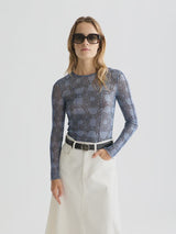 Printed Mesh Long Sleeve Tshirt  Horseshoes Infinity