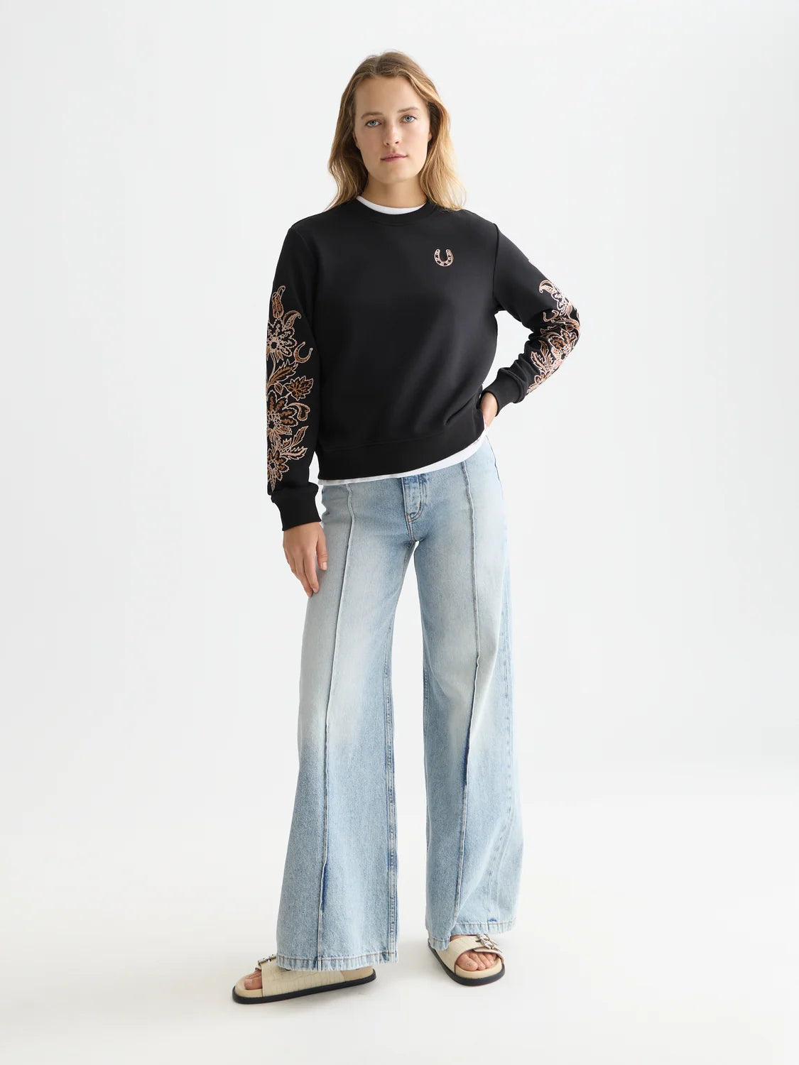 Embroidered Regularfit Sweatshirt Meteorite