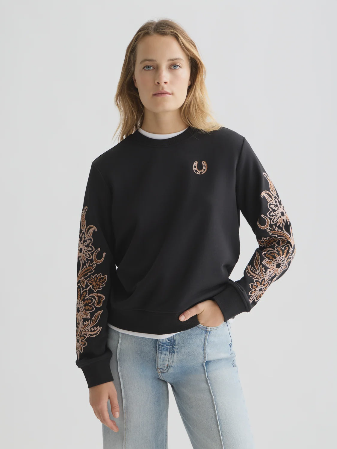 Embroidered Regularfit Sweatshirt Meteorite
